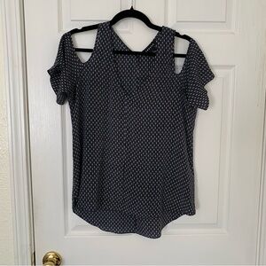 Trouve Silk Blue Shoulderless Blouse M